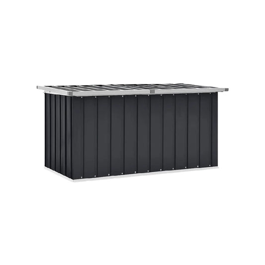 Baúl de almacenamiento metálico con tapa de acero, color negro